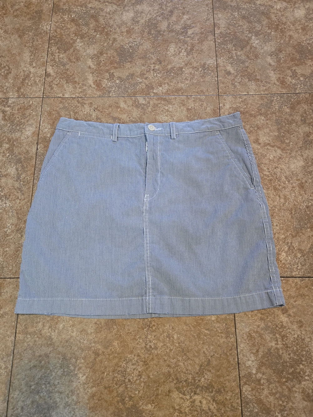 Ralph Lauren Blue and White Pinstripe Mini Skirt